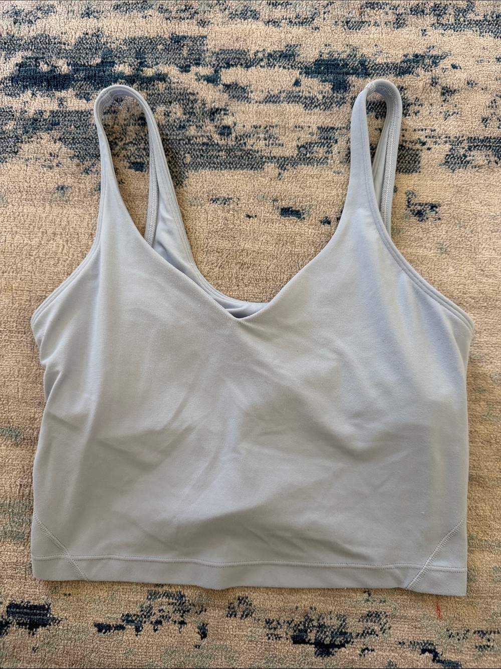 lululemon athletica Light Gray Cropped Tank Top